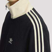 Adidas Adicolor Inspired Vintage Track Jacket For Men & Women - Retro Waffle Knit Slim Fit Sports Top, Lightweight Athletic Running Jacket With Zip Up Front & Contrast Stripes, 80s 90s Y2K Retro Sports Fashion Outerwear, Breathable Cropped Track Top For Gym Jogging Tennis, Casual Streetwear Jacket With Ribbed Cuffs & Collar, Classic Adidas Style Tracksuit Jacket For Daily Wear, Unisex Vintage Sportswear Windbreaker For Spring Autumn - 黑色 - 查看 6