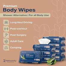 Wet Body Wipes For Adults Shower Alternative Bathing No Rinse Large 8" X 12" 400 Wipes 8 Packs Of 50 - Gói 400 cái - Xem 2