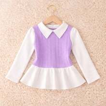 Girls' Long-Sleeved Blouse,  For Bloggers, Cold Weather, Winter / Long-Sleeved Blouse - LILAC/1 PIECE - View 2