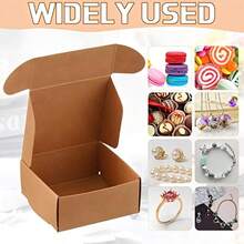 50 piezas Cajas de regalo, Cajas de regalo de papel, Cajas de cartón decorativas mini con tapas, Adecuadas para regalar aretes, joyas, pulseras (3 colores) - Ver 5