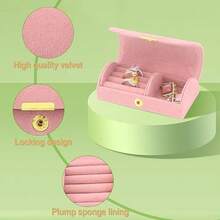 Portable Arched Jewelry Box (Velvet Lining), Large Capacity Jewelry Storage Box For Travel - Multicolor - View 6