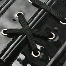1pc Women's Short Shiny Zipper Waist Cincher, Bust Lifting Waist Trainer, Suitable For Halloween, Party Outfits - Black - View 5