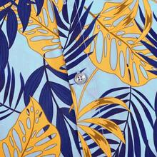 Hawaiian Shirt For Men Tropical Shirts Summer Beach Button Down Short Sleeve Luau Aloha Floral Cruise Vacation Outfit 2026 - 棕櫚黃藍 - 查看 2