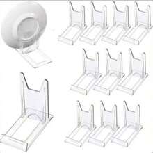 Bộ 12 giá đỡ trưng bày bằng acrylic trong suốt có thể điều chỉnh, giá trưng bày bằng nhựa trong suốt dùng để đựng đĩa, điện thoại, sách, ảnh. - Trong sáng - Xem 3