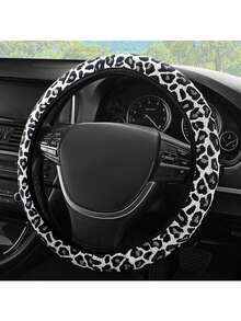 Fashionable Leopard Print Steering Wheel Cover Accessory - Multicolor - View 11