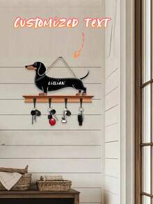 1pc Customizable Wooden Bone-Shaped Pet Leash Hook, Carvable, Suitable For Pet Collars And Leashes, Adjustable Angle Metal Hook, Size 16*16cm, Paw Print Pattern Design, Perfect For Dog Lovers And Pet Home Decor - Multicolor - View 11