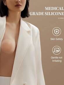 2 miếng che đầu nhũ hoa bằng silicon tái sử dụng - Vô hình, không để lại dấu vết, hình cánh hoa, phù hợp với áo ngực không dây. - Nhiều màu - Xem 4