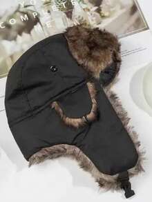 Russian Hat/Beanie/Reverse Cold Weather Walking In The Snow/Hunter/Aviator - màu đen - Xem 1