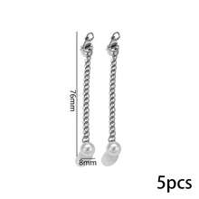 5pcs/Pack Stainless Steel Lobster Clasp With Extended Chain, Sun, Moon, Heart, Faux Pearl Pendant DIY Jewelry Accessories - Multicolor (5 Pieces) - View 13