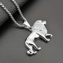 1pc Majestic Lion Pendant Necklace For Men - The New - View 4