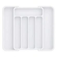 1 pieza Organizador de cajón de cocina expandible, hecho de material PP, diseño de compartimento ajustable, base antideslizante, divisor de almacenamiento de cuchillos y utensilios, mantiene la cocina organizada para la cocina diaria y la preparación de comidas festivas - Multicolor - Ver 13