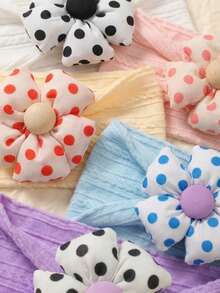 5 Peças Conjunto de Faixas de Cabeça com Laço Grande de Nylon na Cor de Doce Fofo para Recém-Nascidos, Adequado para Uso Diário em Todas as Estações - Multicolorido - Visão 8
