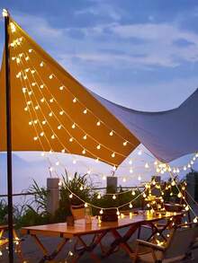 1 Peça Luzes de Fio com Bolas Brancas de 1,5/3/4,5/6m, Alimentadas por Bateria, Luzes de Bolas Brancas para Decoração Interna, Decoração de Quarto, Luzes de Decoração de Parede, Adequadas para Decoração de Casamento, Decoração de Festa de Aniversário, Decoração de Jardim Externo, Decoração Doméstica, Decoração de Barraca de Camping - Branco - Visão 7