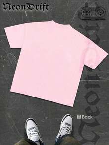 NeonDrift Street Cotton T-Shirt 100% Cotton Fabric Unisex Style-Van Dutch Motor Cycles Speed Shop Graphic T Shirt Vintage Style Print Classic Americana Design For Car Enthusiasts And Biker Culture Fans Casual Wear Streetwear Fashion Men's Apparel100%Cotton - 粉色 - 查看 3
