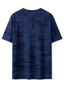 3件装黑色+藏青色+绿色男士凉感短袖T恤 - 黑色 - 查看 4