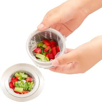 Bộ 100/200 miếng lưới lọc rác bồn rửa nhà bếp, giúp thu gom thức ăn thừa trong bồn rửa.