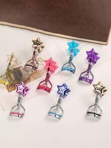 1/2支装睫毛夹，持久卷翘，便携式一体式睫毛夹，新手友好型眼妆工具 - 彩色 - 查看 3