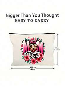 Borsa per cosmetici con motivo "Best Mom Ever", leggera, organizer per cosmetici e articoli da toeletta, borsa cosmetica con cerniera, portamonete leggero, borsa da toilette, borsa per riporre oggetti, accessorio da viaggio, perfetto per lo shopping, uso versatile, adatto per donne, perfetto per matrimoni, gite in spiaggia o viaggi casual, per organizzare il trucco, regalo per la Festa della Mamma - Multicolore - Visualizzare 11