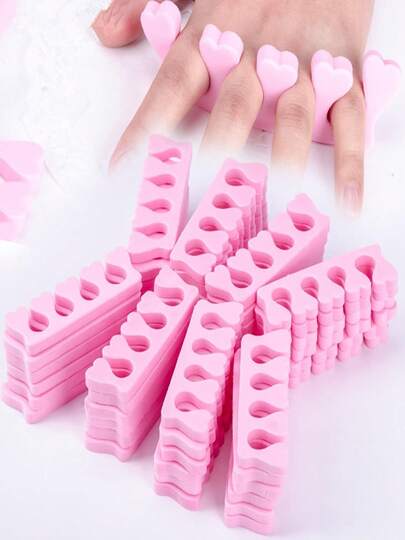 100pcs Pink Foam Toe Separators - Suitable For Manicure, Pedicure And Nail Art, Odorless Nail Polish Accessories, Comfortable Foam Finger Separators, Soft Foam Toe Separators, Nail Art Tools. Applicable For Both Hands And Feet