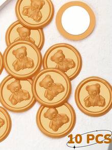 10/30/50/100 pièces Autocollants de cachet de cire d'ours mignons, autocollants de cachet de cire adhésifs, autocollants de cachet d'enveloppe, sceaux d'enveloppe autocollants dorés pour cadeaux, cartes d'action de grâce, emballage cadeau, invitations de mariage et de fiançailles, fête d'anniversaire, Noël - Ours mignon - Voir 17