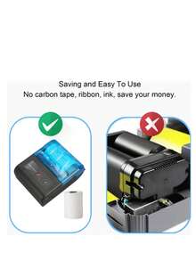 58mm Portable Bluetooth Thermal Ticket Printer, Mini Portable Bluetooth Thermal Printer For Tickets And Receipts, Compatible With Android, Windows, IOS, USB Rechargeable, Black - View 9