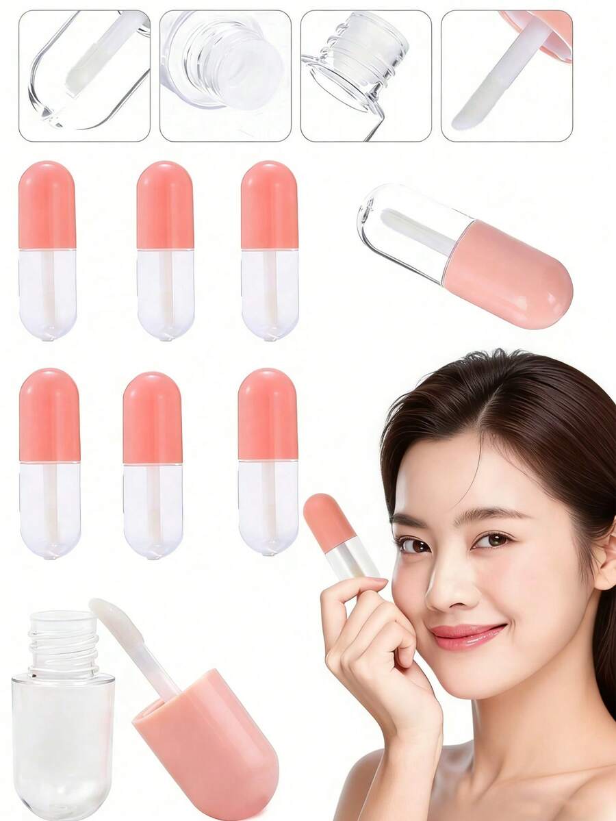 Bộ 4/2/1 chai đựng kem nền dạng lỏng mini du lịch - Vật dụng thiết yếu khi đi du lịch | Có cọ, chai đựng tinh chất có thể tái sử dụng | Hộp đựng mỹ phẩm di động chống rò rỉ | Thích hợp đựng kem nền dạng lỏng | Thiết kế thủy tinh trong suốt - Nhiều màu - Xem 1