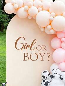 Gender Reveal Wall Decals, Decorative Removable Stickers For Party Background, Gender Reveal Party Decor - Brown - View 6