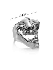 1枚男士朋克骷髅戒指 - 金黃色 - 查看 9