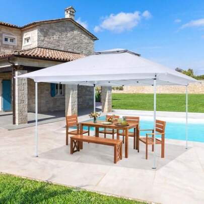 12x12  Up Gazebo Instant Shelter Canopy Tent With Carrying Roller Bag Gazebos On   Up Tent With Waterproof And UV Resistant For Garden Grill And Backyard Whitegift