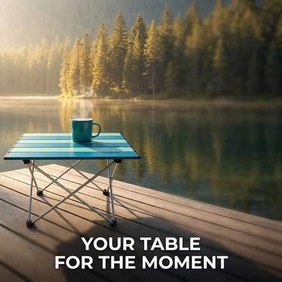 1pc Portable Folding Table, Outdoor Camping Aluminum Alloy Rust-Proof Small Desk, Multi-Function Home Balcony Table, Lightweight Picnic Table, Stable Non-Shaking, Comes With Storage Bag