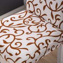 1/2/4/6件装印花椅套，适合家庭或派对使用，四季皆宜 - 白加咖啡 - 查看 3