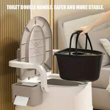 1pc Portable Waterproof Anti-Tip Sturdy Durable PP Plastic Camping Toilet, Practical Outdoor Style White Brown Compact Mobile Commode With Ergonomic Armrests, Side Storage Pocket, Removable Waste Bucket, Full Accessories, Tool-Free Setup, Perfect For RV Road Trips, Camping, Hiking, Home Renovation, Emergency & All-Year Indoor Outdoor Daily & Travel Use - Khaki - View 8