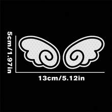 1个可爱天使翅膀贴纸 - 粉色和白色，自粘防刮贴纸，易于粘贴和移除，适用于汽车、摩托车配件，趣味图案，耐用乙烯基材质，笔记本电脑、冰箱等，可移除装饰贴纸 - 1件 - 查看 8