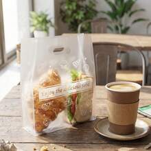 10/20/30/50个装透明礼品袋，带提手，烘焙手提塑料袋，甜点包装袋，透明塑料购物袋，结实耐用，适用于母亲节、婚礼、生日、毕业典礼、新娘派对、派对用品、购物等场合。 - 無色 - 查看 5