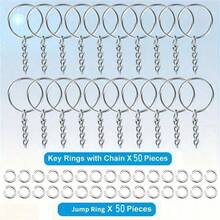 10/30/50/100pcs Metal Open Jump Rings Connector Clasps Keychain Pendant Jewelry Making Accessories - Silver - View 10