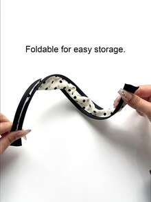 1条黑白波点双层网布加厚宽发箍，可折叠设计方便携带，轻盈透气，简约优雅风格，适合日常、通勤、休闲佩戴。 - 彩色 - 查看 5