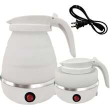 Jarra Electrica Tetera Hervidor Agua Plegable Pava Portátil Blanco - Blanco - Ver 1