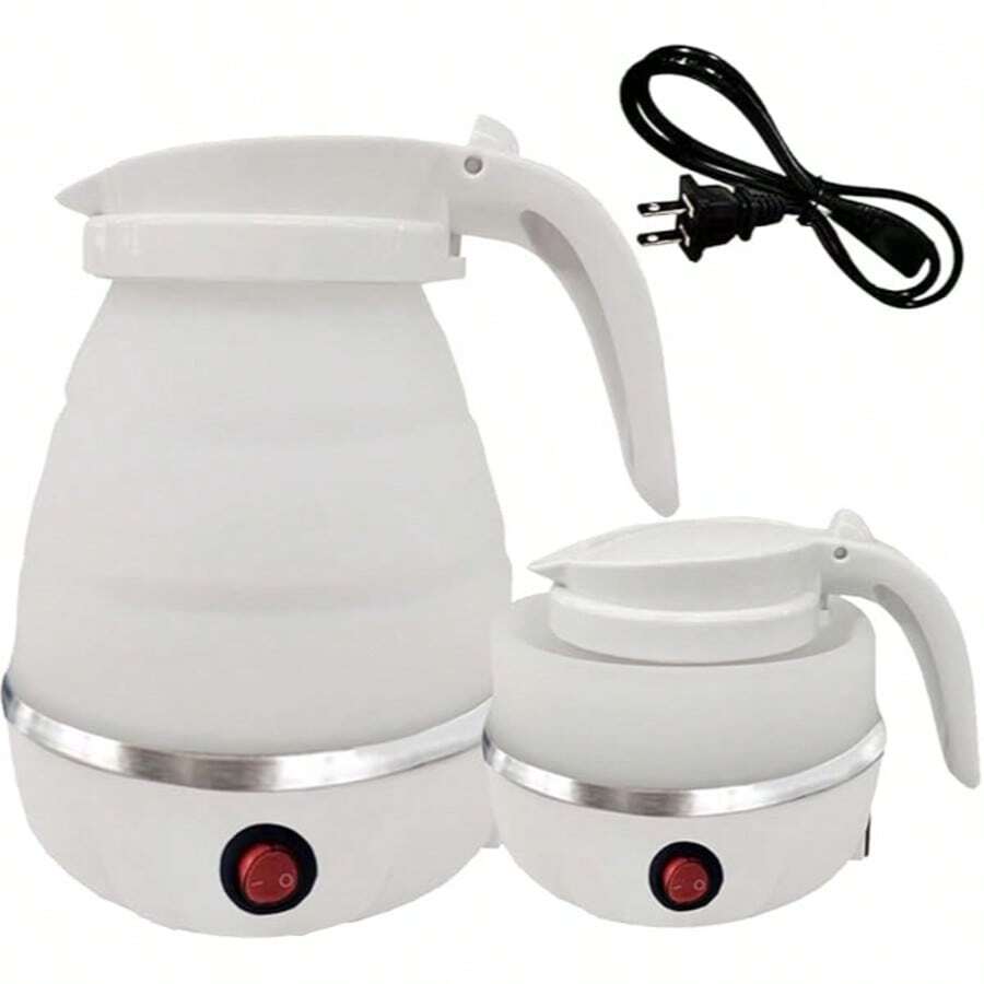 Jarra Electrica Tetera Hervidor Agua Plegable Pava Portátil Blanco - Blanco - Ver 1