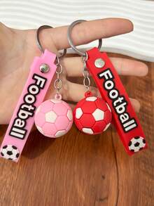 Cute Football Keychain Wrist Strap, Colorful Football Pendant, World Cup Fan Souvenir, Student Football Enthusiast Graduation Back To School Gift Accessory - Multicolor - View 17