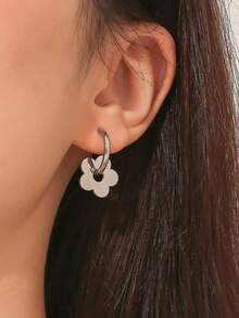 Flower Drop Earrings Valentines,Mom,Mother,Mother's Day,Gift - 銀色 - 查看 12