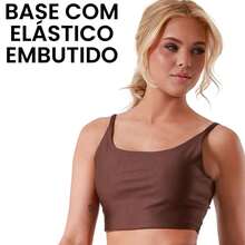 Acqua Bronze Women's Fitness Gym Top With Thin Straps And Elastic Lined, Zero Transparency Essential - 巧克力棕 - 查看 5