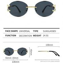 1 Cặp kính gọng tròn không viền, kiểu dáng cao cấp, unisex dành cho nam và nữ. - màu đen - Xem 4