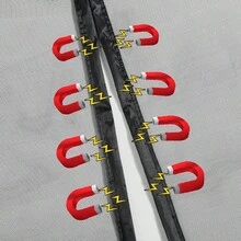 1件装黑色防蚊门帘，2026新款磁性自粘蚊帐帘，强磁性自粘门窗家居隔断 - 黑色 - 查看 9