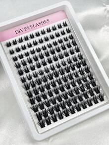 Hinarin 132 piezas de pestañas postizas de estilo anime D-Curl, longitud mixta de 8-16 mm, pestañas individuales esponjosas y alargadoras, adecuadas para extensión de pestañas en casa - D - Ver 7