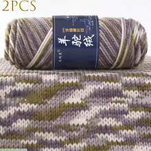 2 piezas/200g Hilo de mezcla de lana de alpaca suave y de grosor medio, adecuado para tejer, hacer punto, suéteres, chaquetas, chalecos, chales, bufandas, sombreros, proyectos de manualidades DIY - multicolor - Ver 27