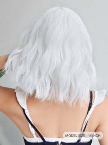 Tóc giả ngắn màu trắng kiểu bob gợn sóng có mái, tóc giả tổng hợp chịu nhiệt dùng cho hóa trang Lolita, tóc giả hàng ngày cho các bữa tiệc dành cho nữ. - Nhiều màu - Xem 4