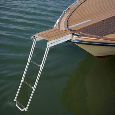 Stainless Steel Foldable Boat Ladder 300KG 661 Lbs Load Capacity For Speedboat