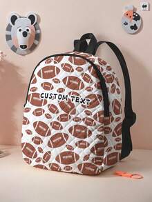 1pc Customized Name Cute Bear Pattern Rhombus Backpack, Can Be Customized According To Your Unique Design, Perfect For Children, Print Your Own Name Or Print Your Sister's And Classmates' Names As A Gift For Them - Multicolor - View 2