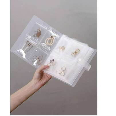 160/84格多功能便携式收纳册，珠宝防氧化收纳袋，旅行珠宝整理盒，适用于耳环、戒指、项链、卡片、明信片等。