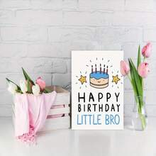 1 chiếc, Thiệp chúc sinh nhật, Bánh sinh nhật, Ngôi sao, Chúc mừng sinh nhật em trai, Thiệp chúc mừng sinh nhật em trai - nhiều màu - Xem 6